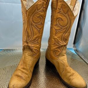 Larry Mahan women 6.5 exotic Texas cowgirl boots